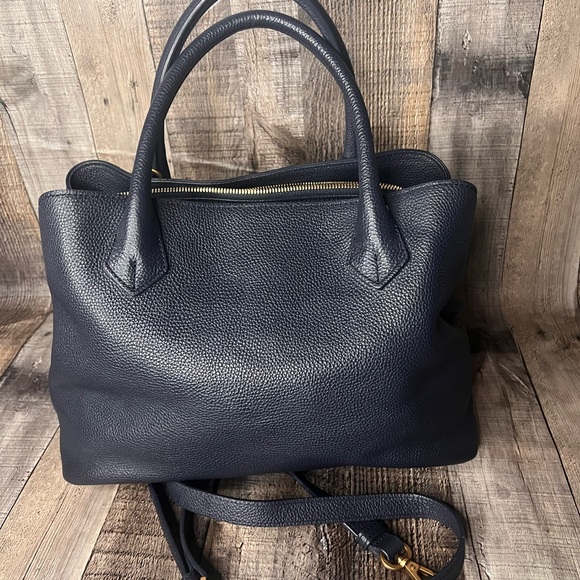 Couronne Navy Satchel with Gold Accents - Picture 12 of 16